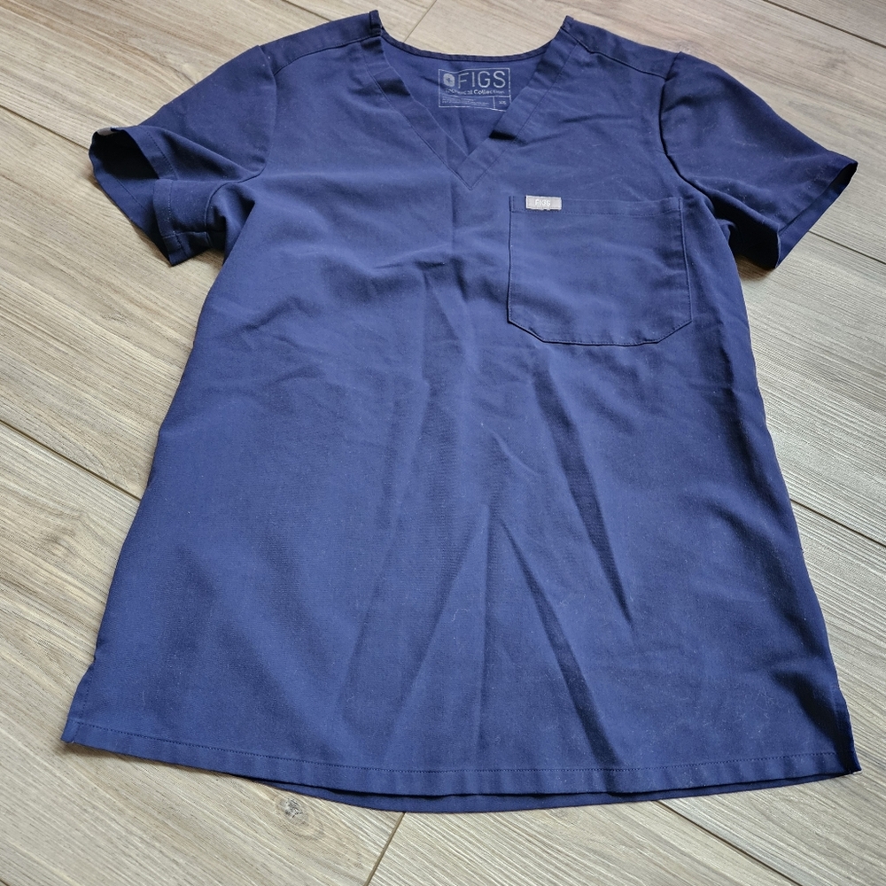 FIGS Catarina One-Pocket Scrub Top Size XS Navy Blue